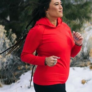 EUC - Zyia Sunset Red Peak Performance Hoodie